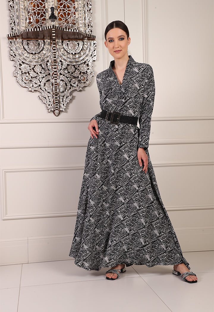 Printed Crepe Maxi Dress