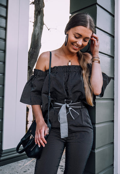 Striped Off Shoulder Top