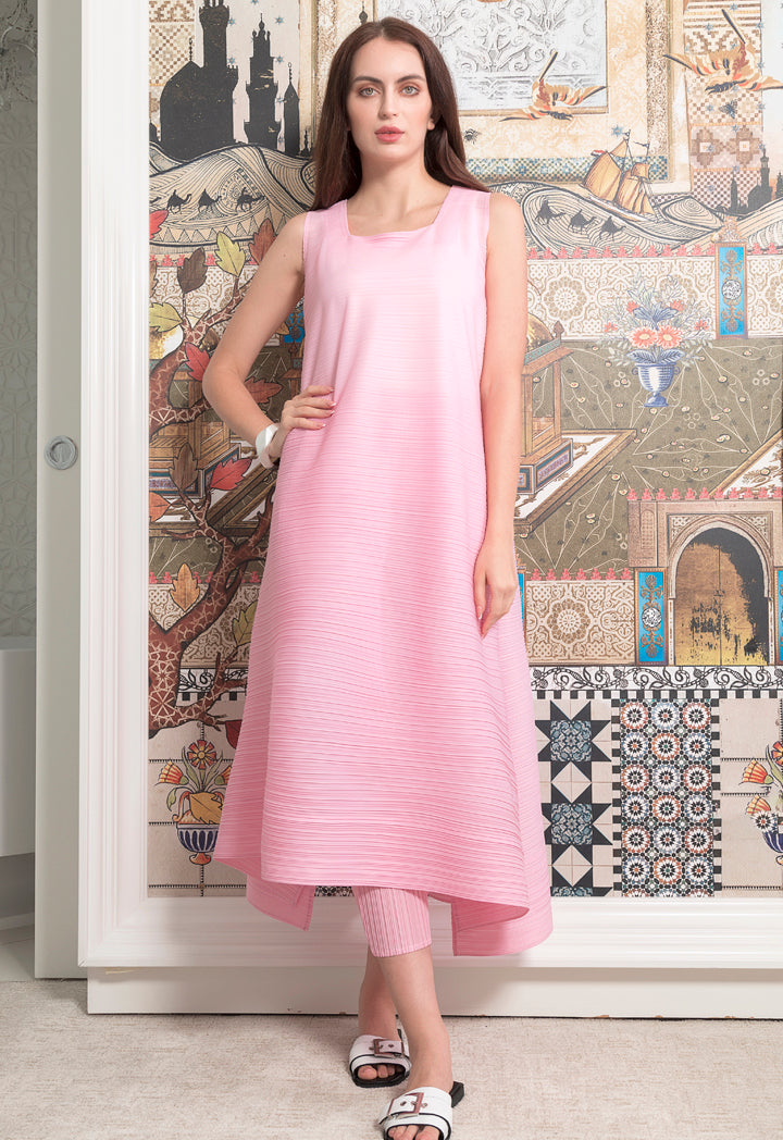 Horizontal Pleated Pattern Dress