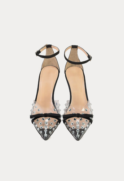 Rhinestones Pointed Ankle Strap Sandals