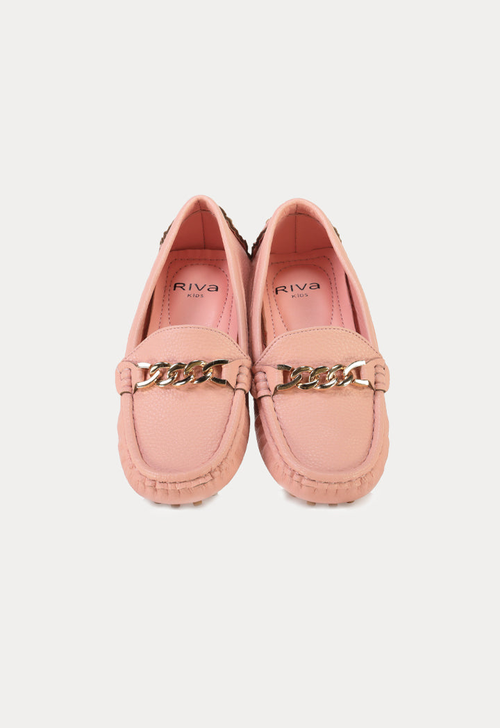 Solid Pebble Sole Loafer Shoes