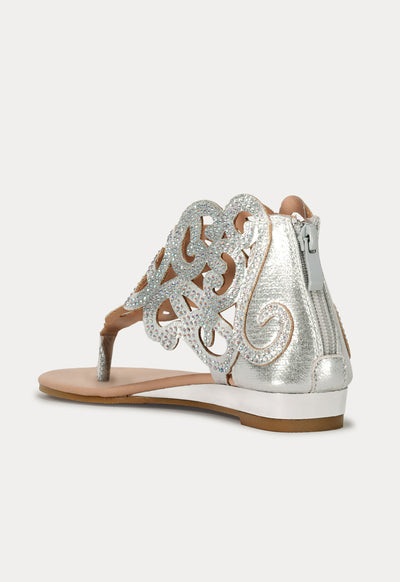 Stud Embellished T Strap Sandals