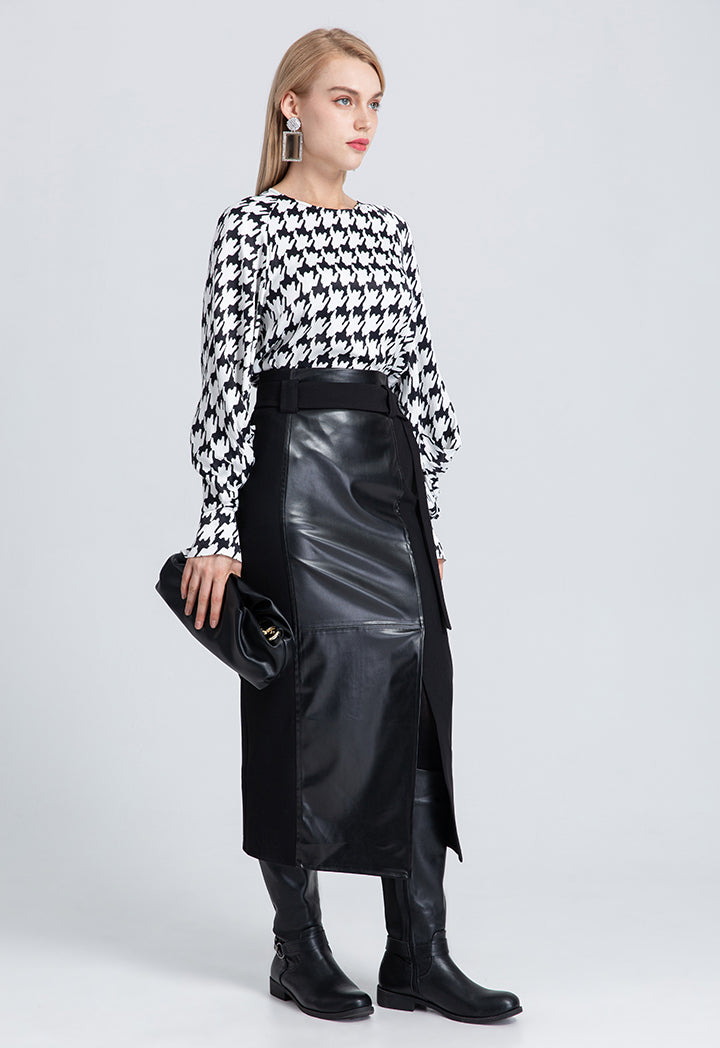 Midi Skirt W/ Side Belt