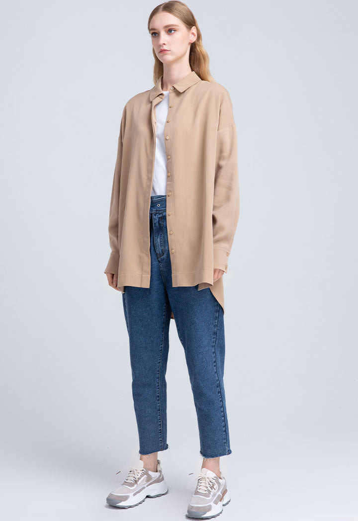 Solid High Low Shirt