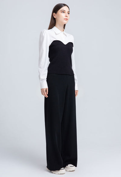 Solid Wide Leg Trouser