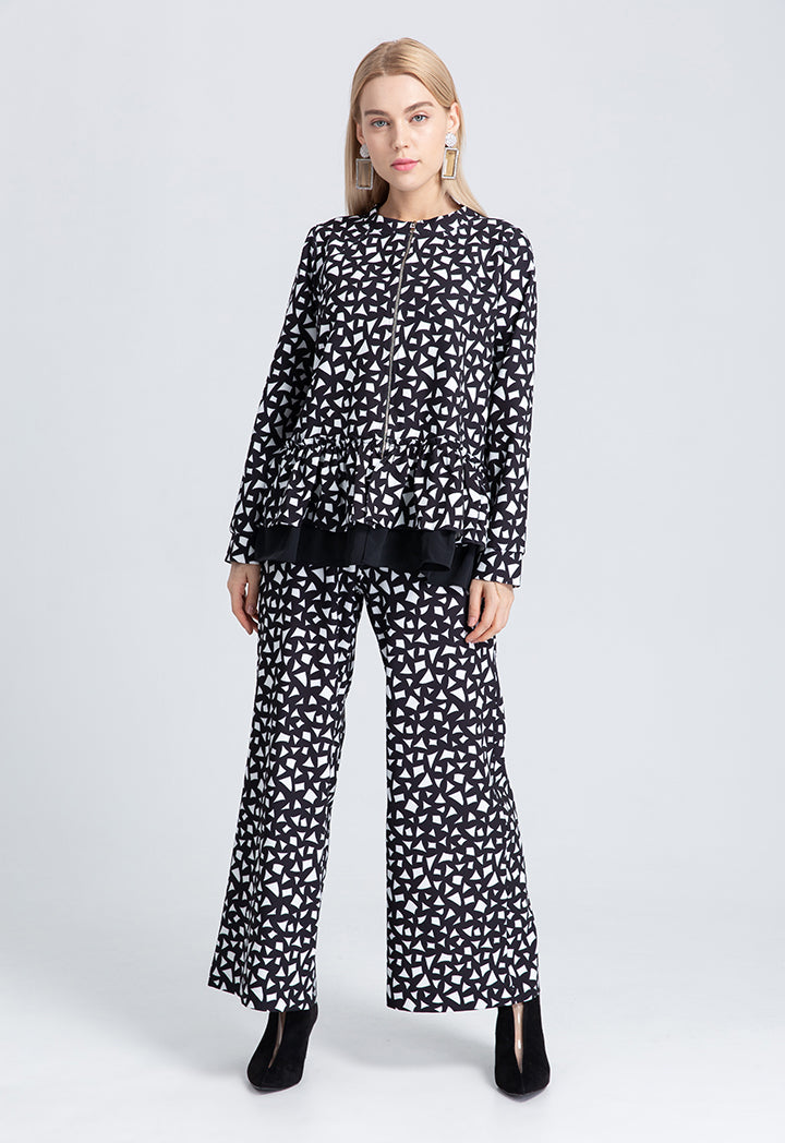 Two Color Mix Print Trouser
