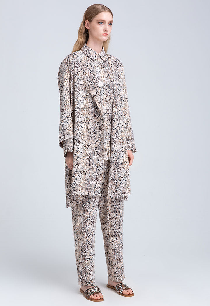 Python Printed Loose Outerwear