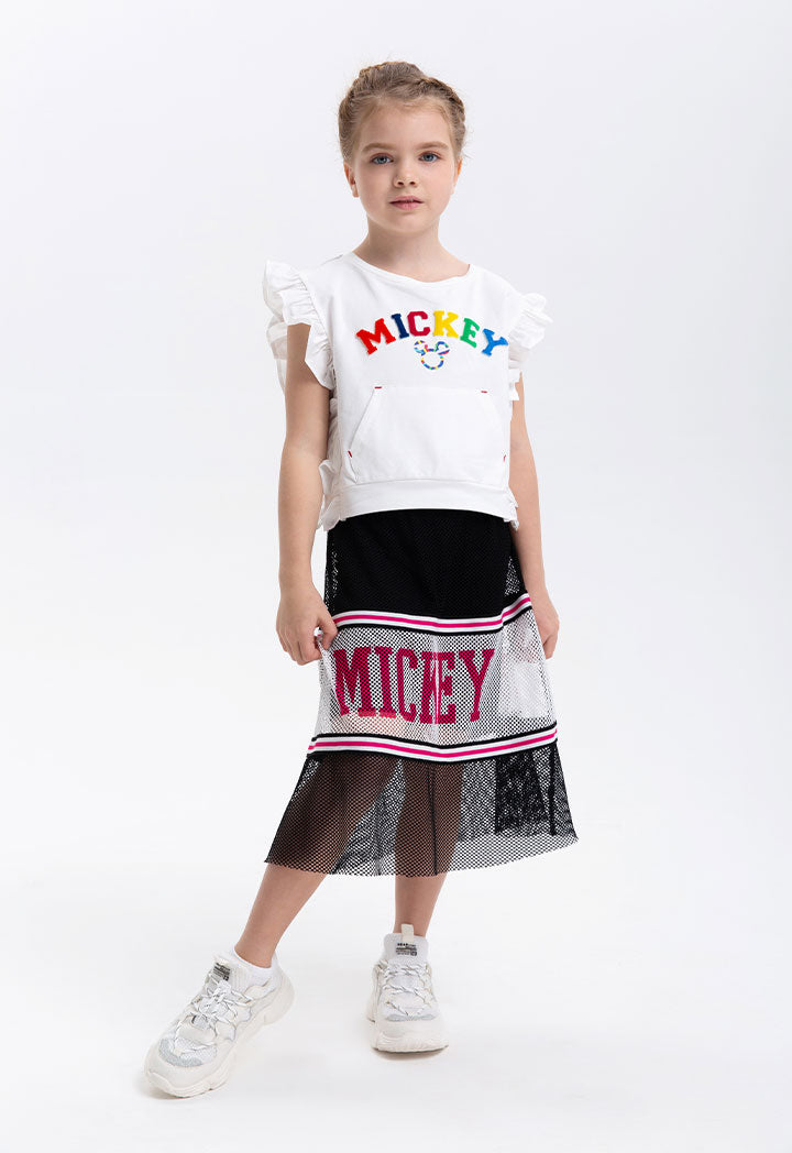Mickey Mouse Striped Tape Mesh Skirt