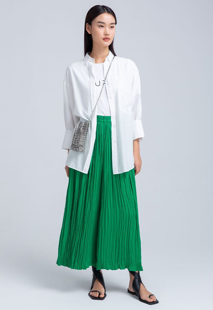 Crinkle Wide Solid Culottes