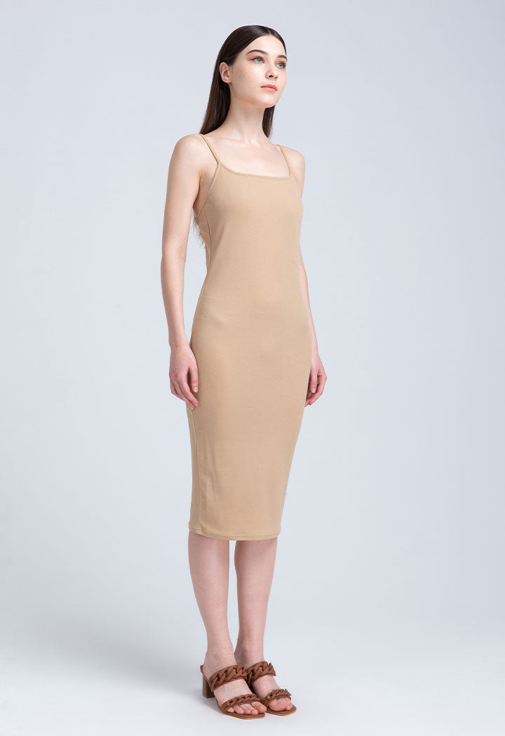 Square Neck Bodycon Basic Dress
