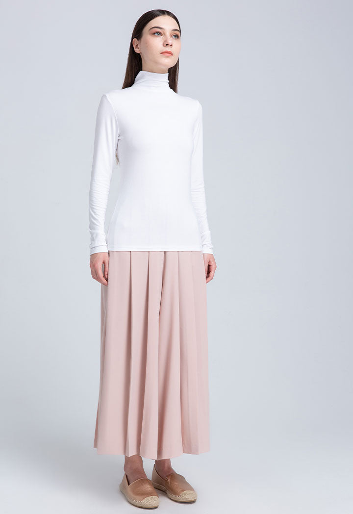 Wide Hem Fold Solid Trouser