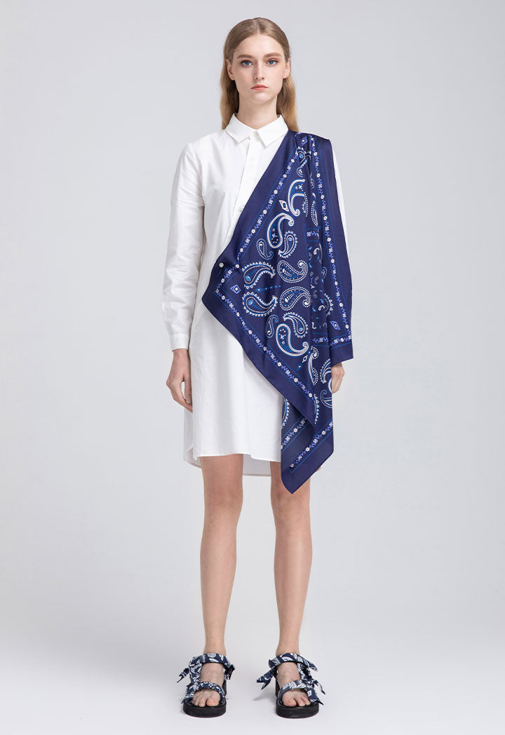 One Sided Printed Shirt Dress