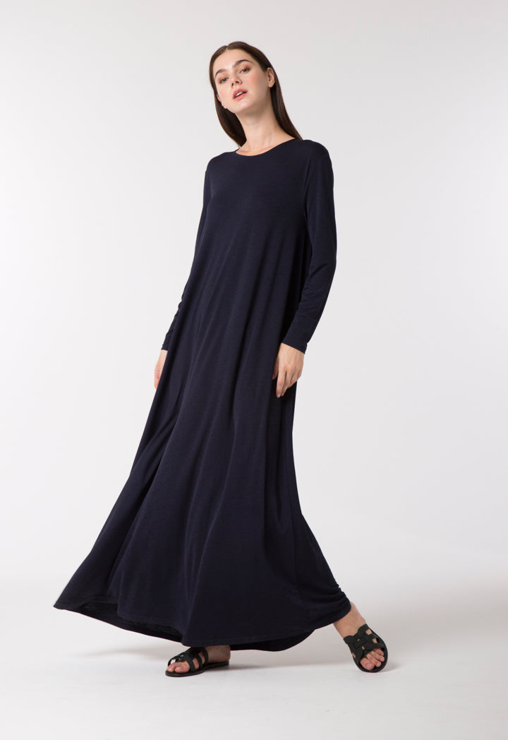 Navy Stretch Abaya - Fresqa