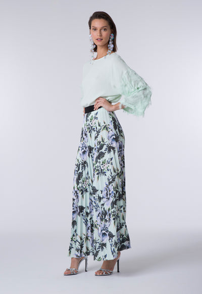 Floral Pleated Skirt