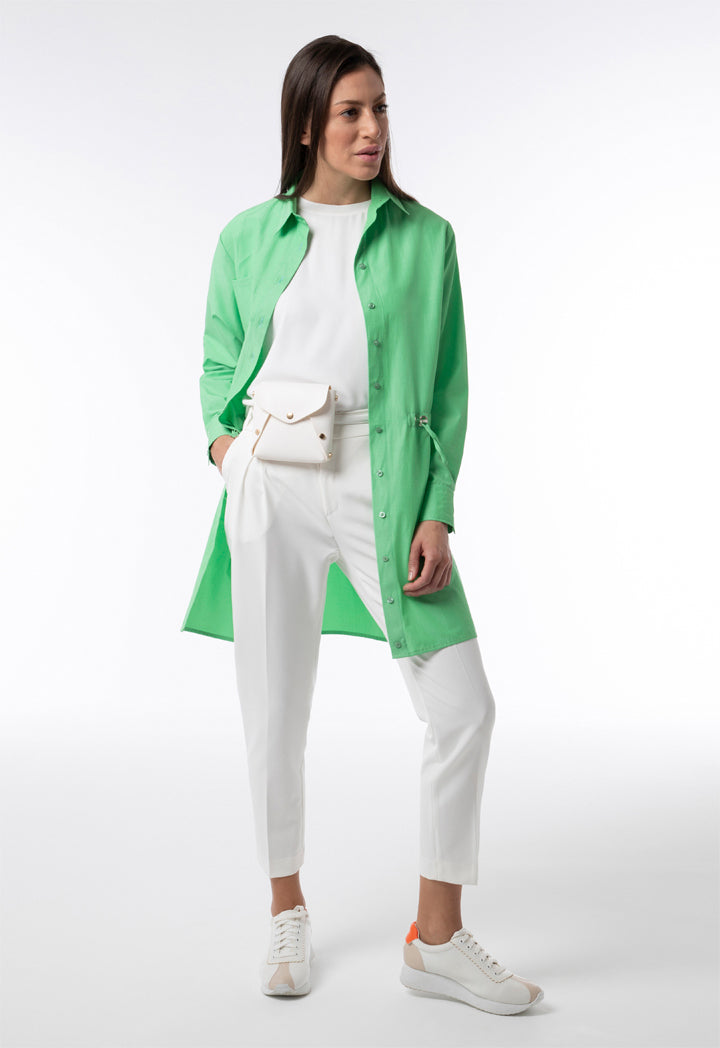 Long Drawstring Waist Shirt