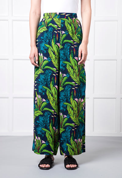 Tropical Print Straight Leg Trouser