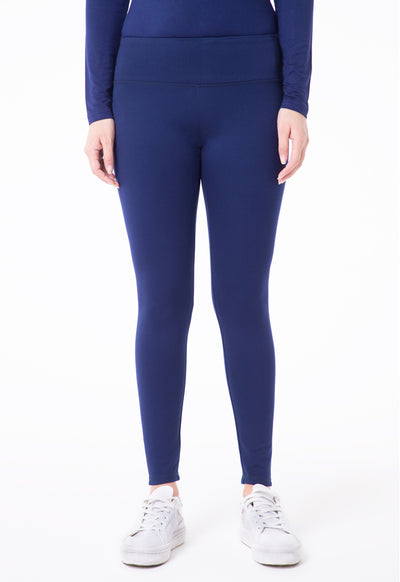 Solid Mid Waist Legging Pants