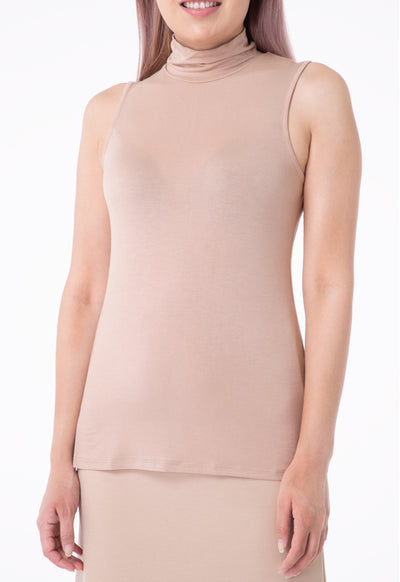 High Neck Sleeveless Basic Top