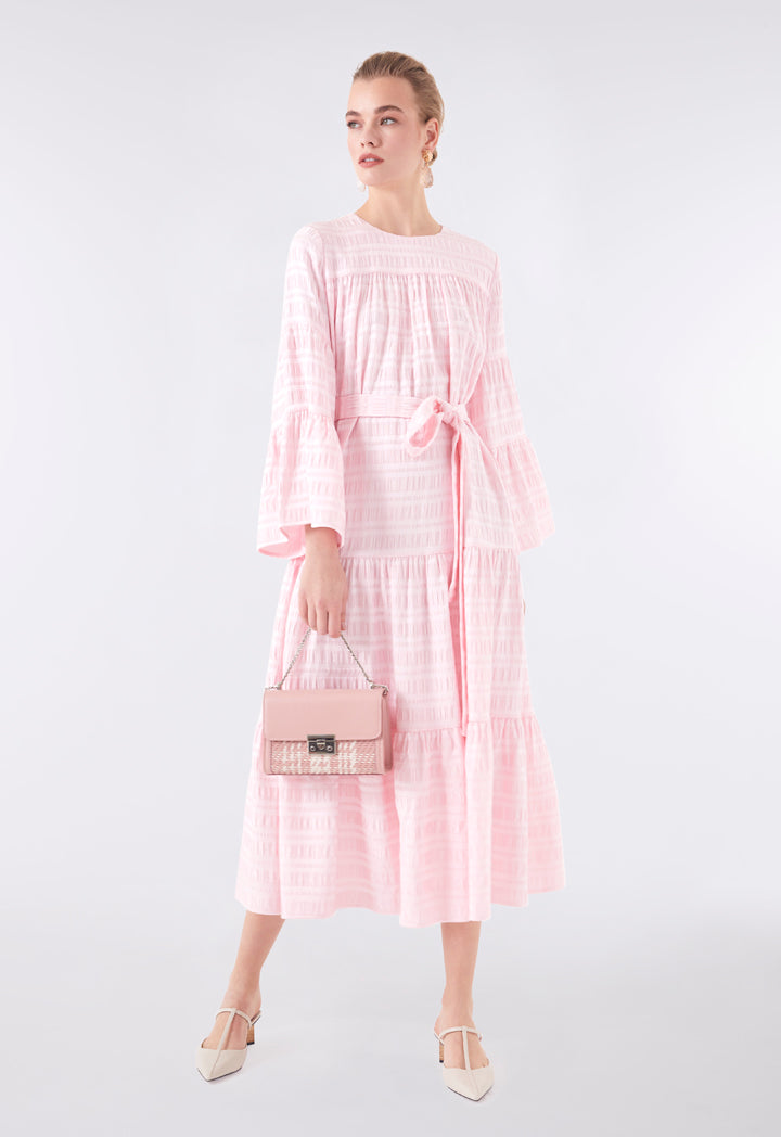 Textured Fabric Layer A-Line Dress