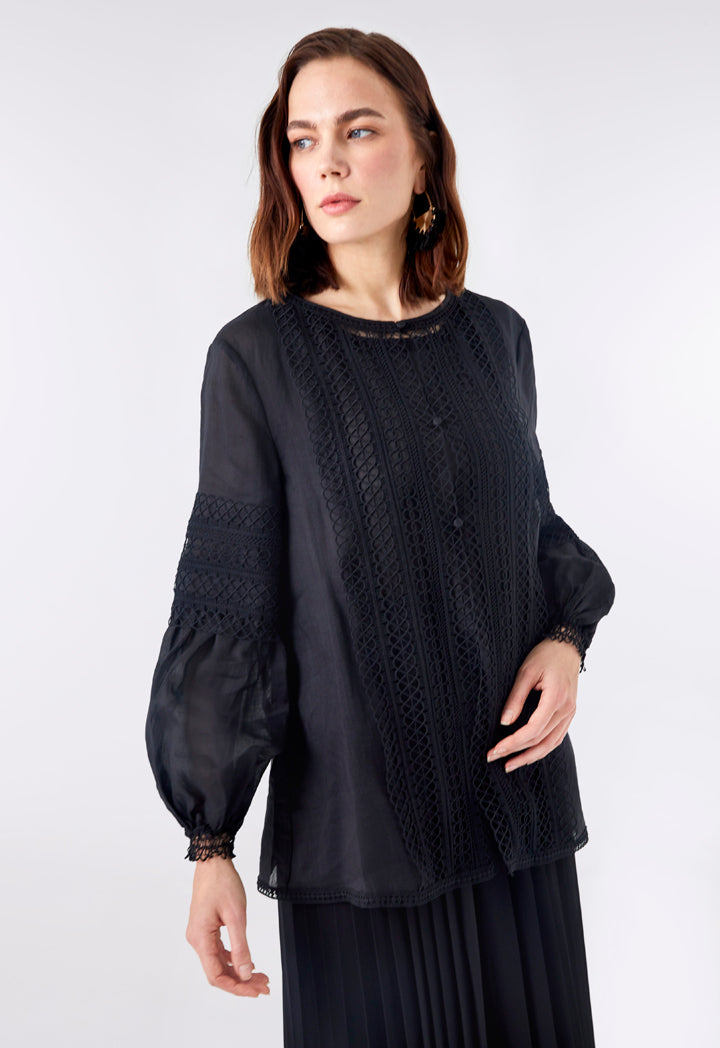 Lace Crochet Overlay Outerwear