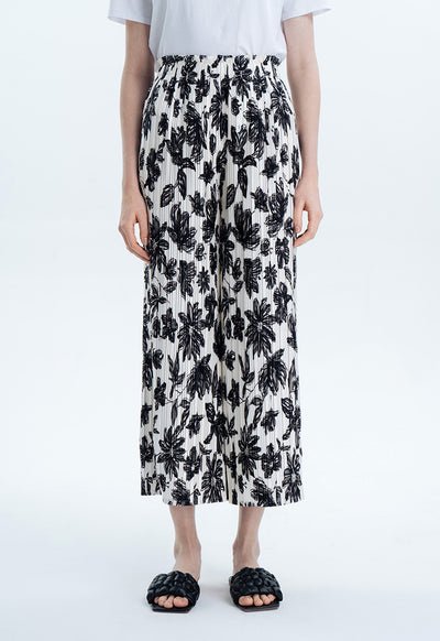 Allover Printed Pleated Culottes