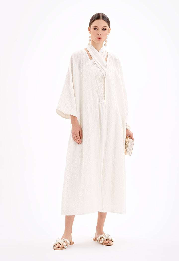 Maxi Textured Open Front Kimono - Ramadan Style