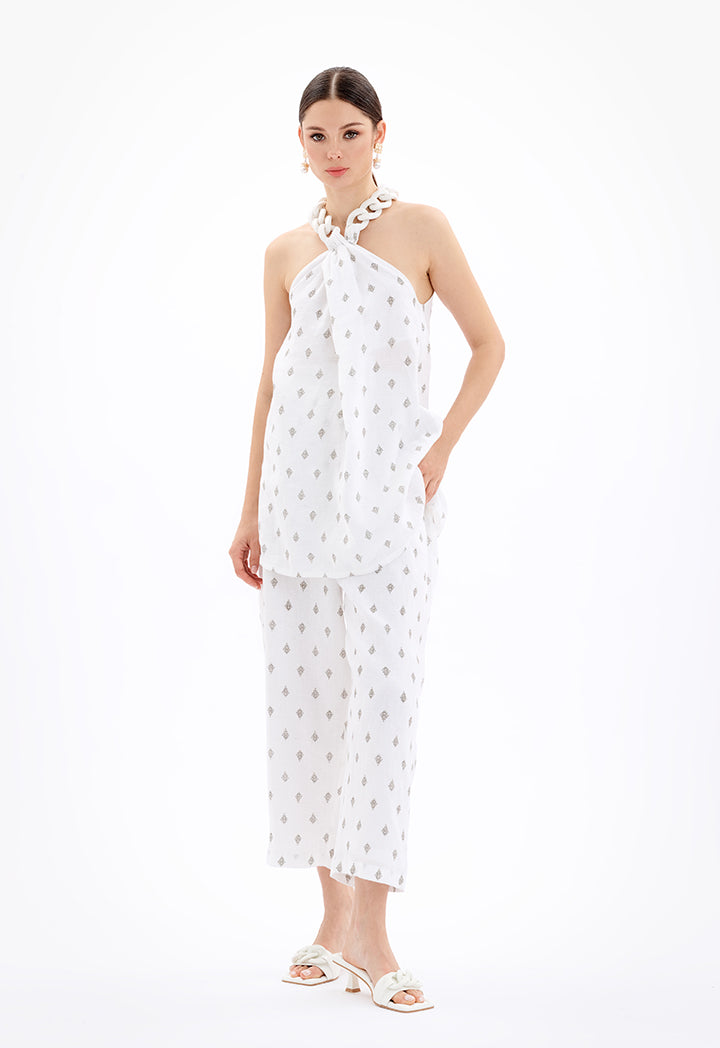 Sleeveless Chunky Acrylic Strap Blouse