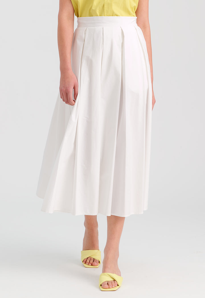 Inverted Pleat Solid Skirt