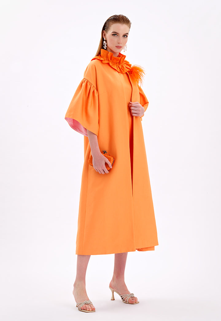 Solid Maxi Open Front Abaya