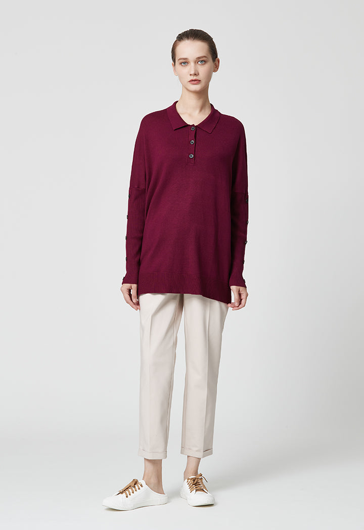 Single Tone Ribbed Pullover