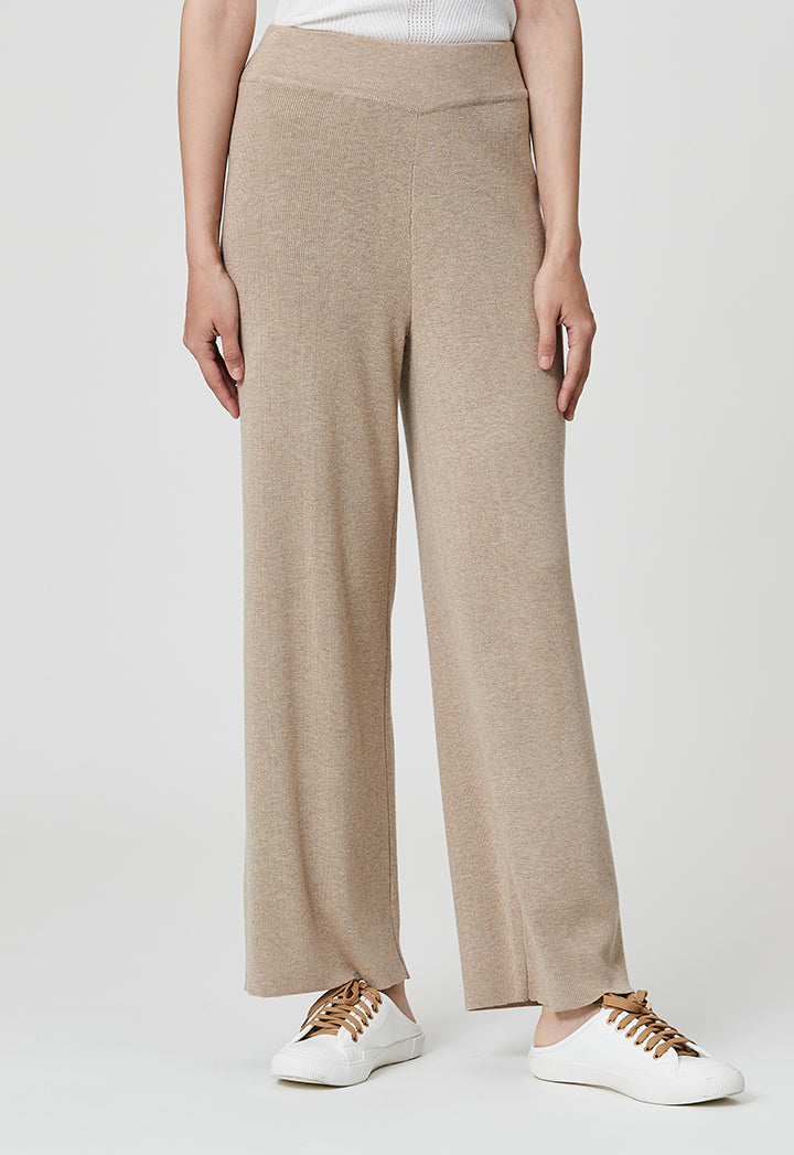 Ribbed Knitted Solid Trouser