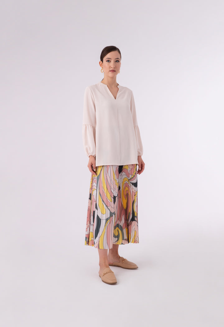 Linen Lantern Long Sleeve Blouse