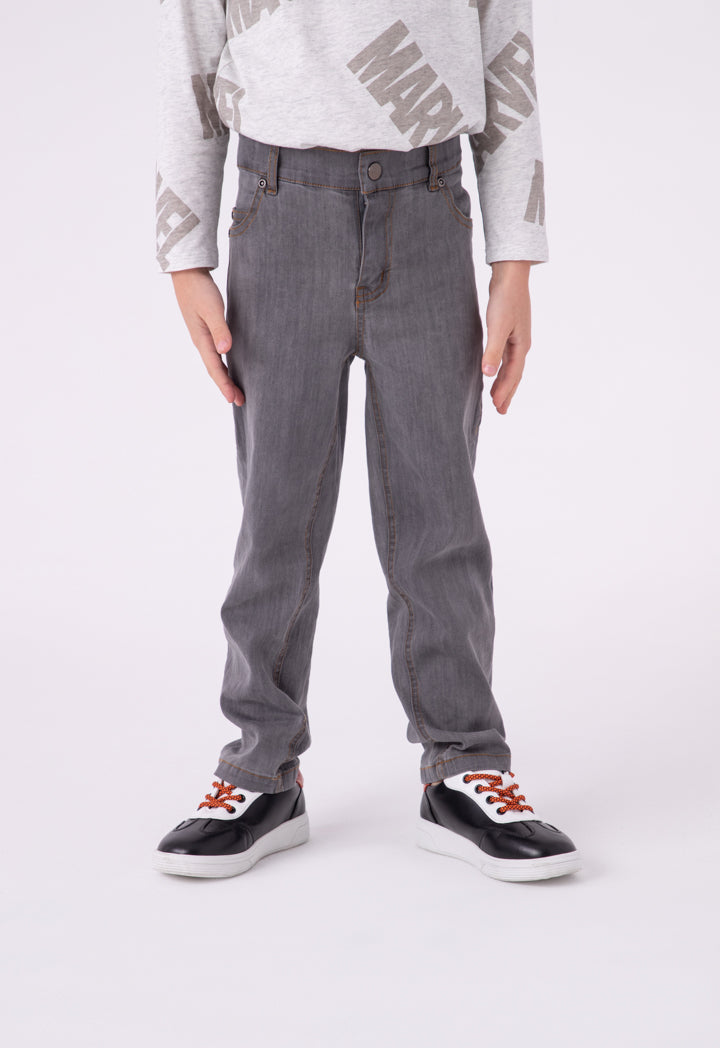 Elasticated Back Waistband Thread Trim Denim Pants