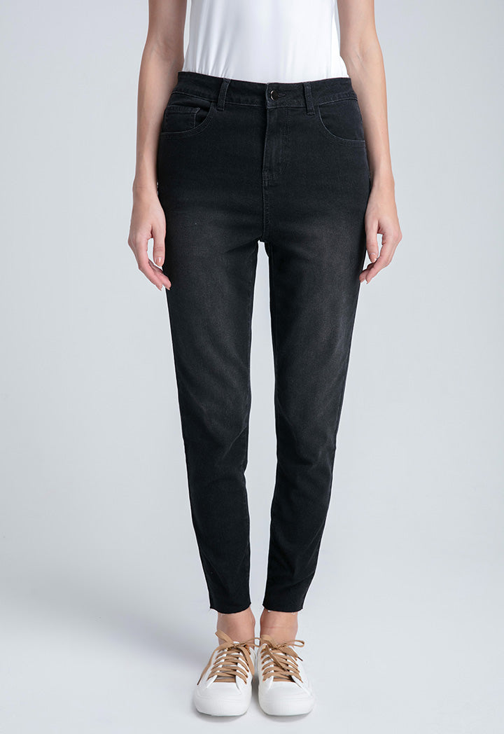 Raw Hem Basic Denim Trouser