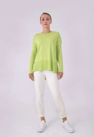 Soft Solid Knitted High Low Blouse