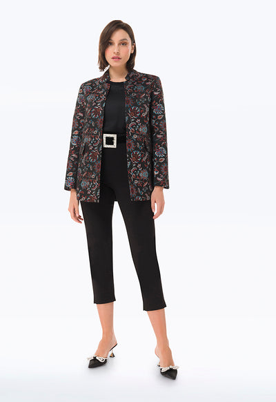 Allover Floral Lurex Jacquard Blazer