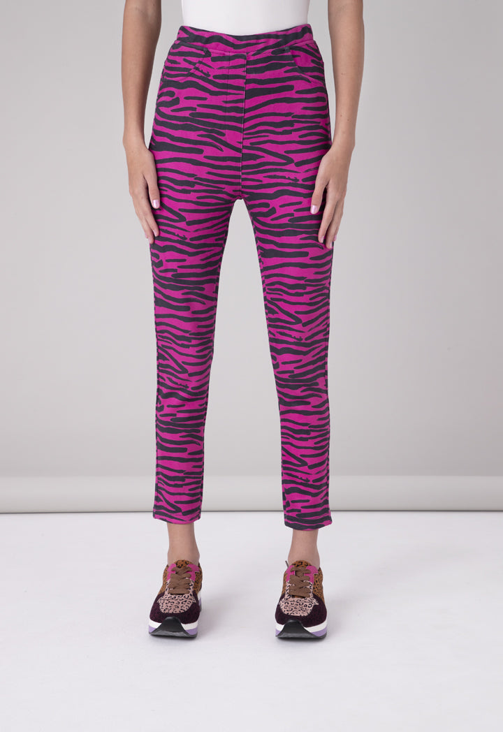 Zebra Print High Rise Pants