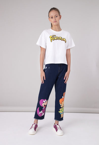 The Flintstones Beads Embellished Print T-Shirt