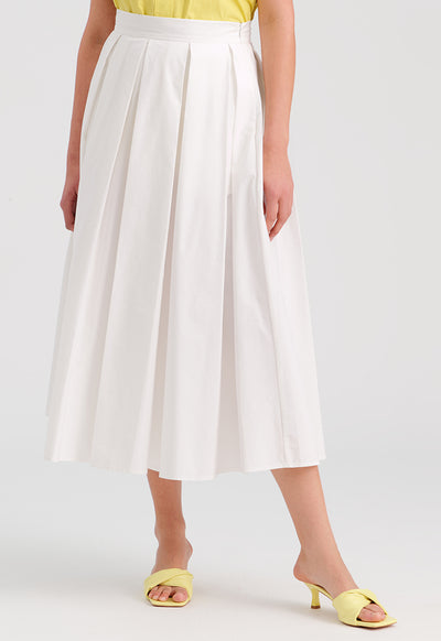 Inverted Pleat Solid Skirt