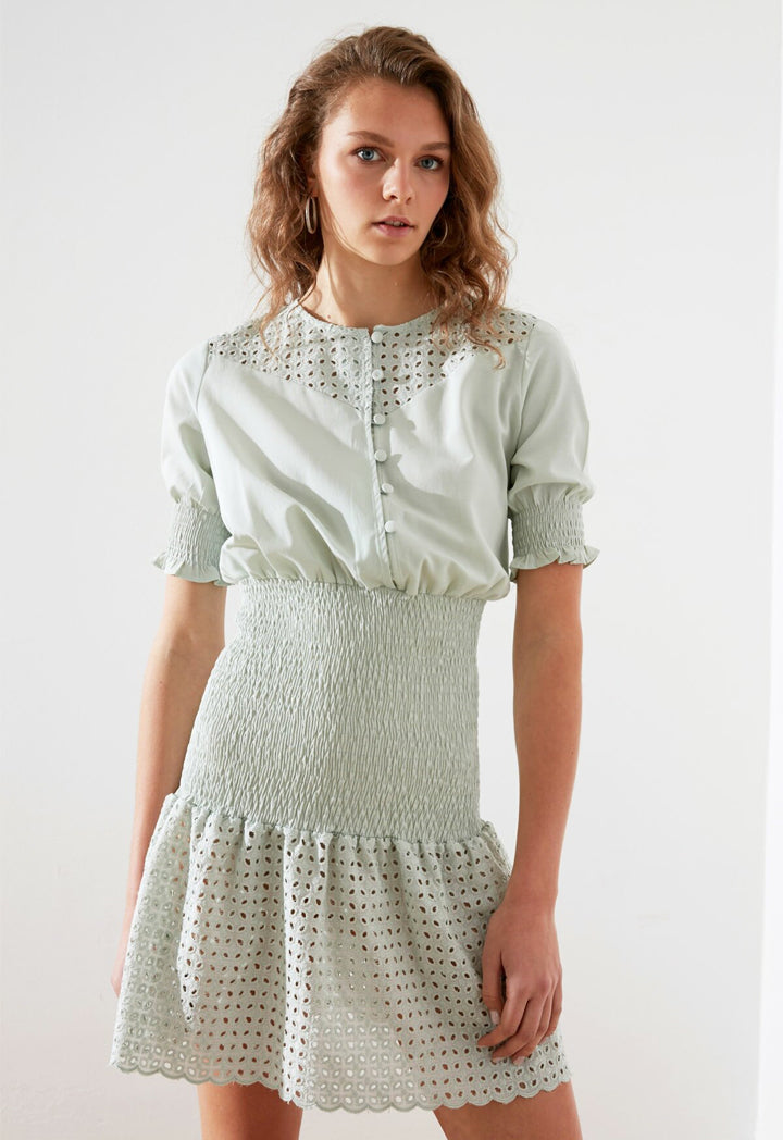 Shirred Knitted Dress