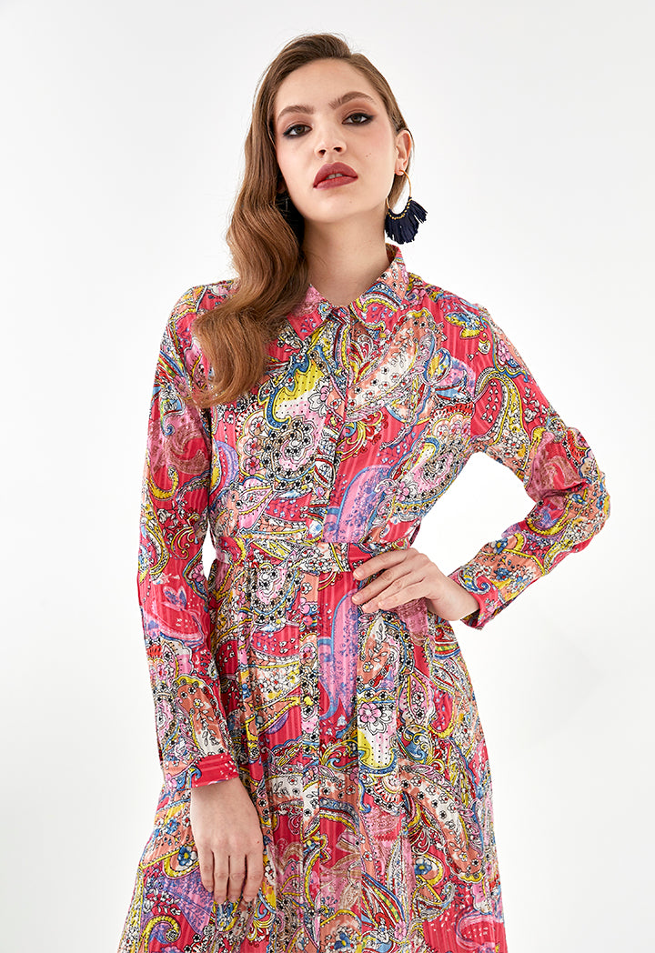 Paisley Multicolor Shirt Dress