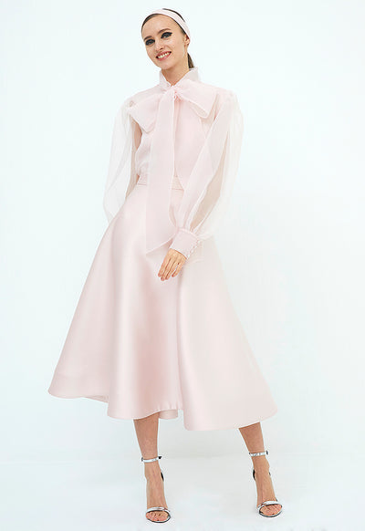 Solid High Waist Skirt
