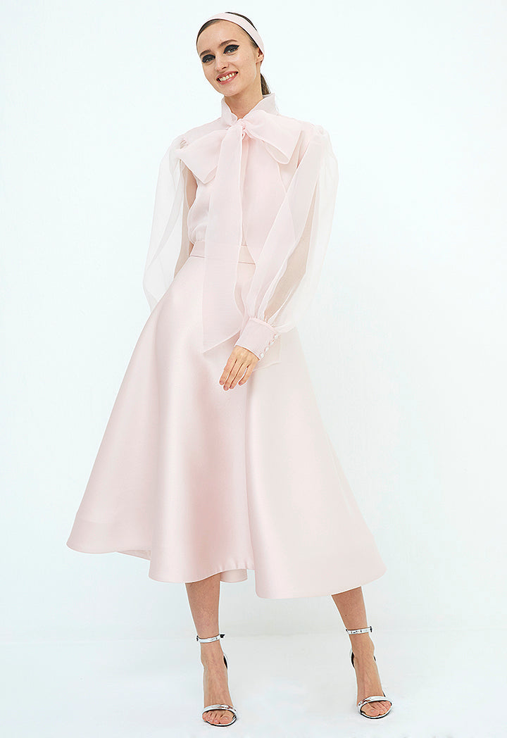 Solid High Waist Skirt