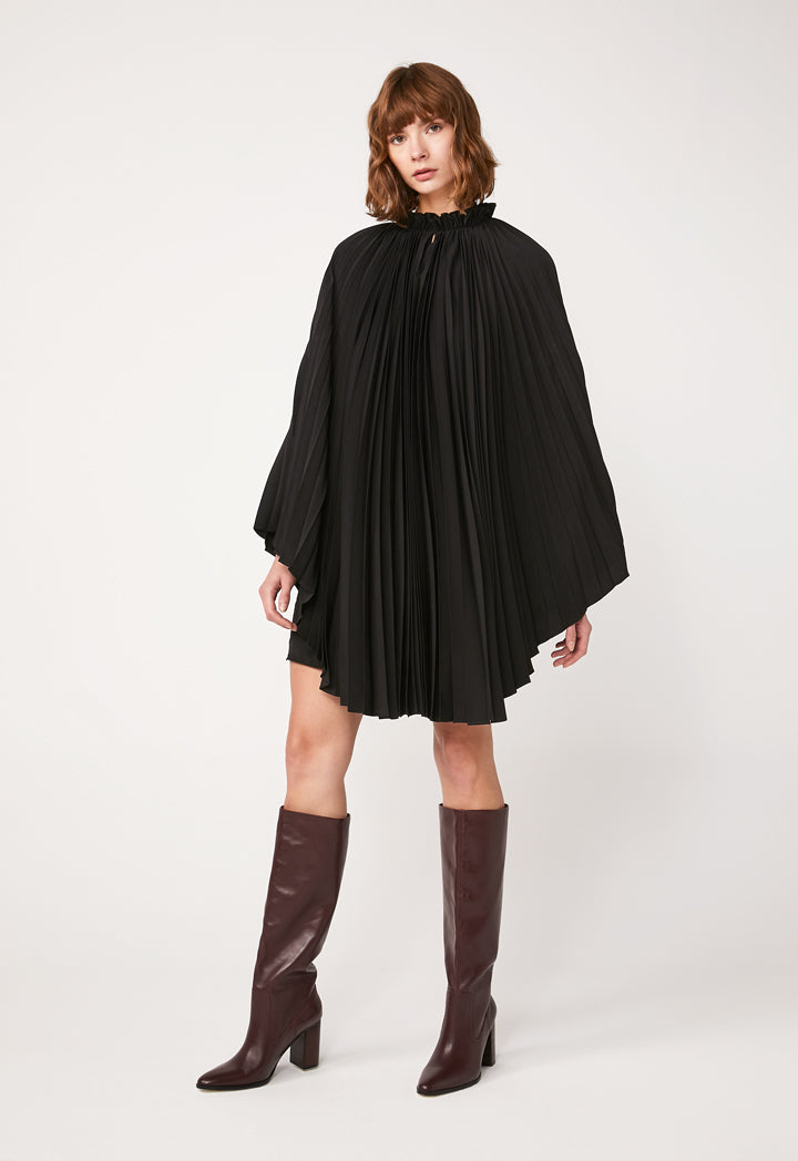 Electric Pleat Flare Dress