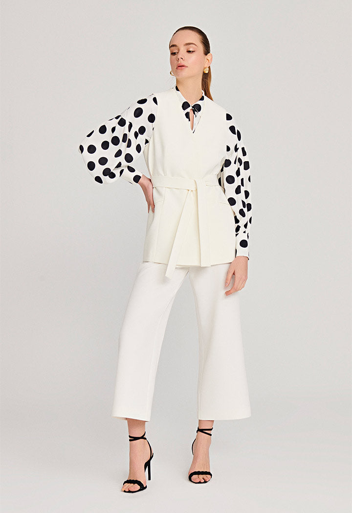 Big Contrast Polka Dot Blouse