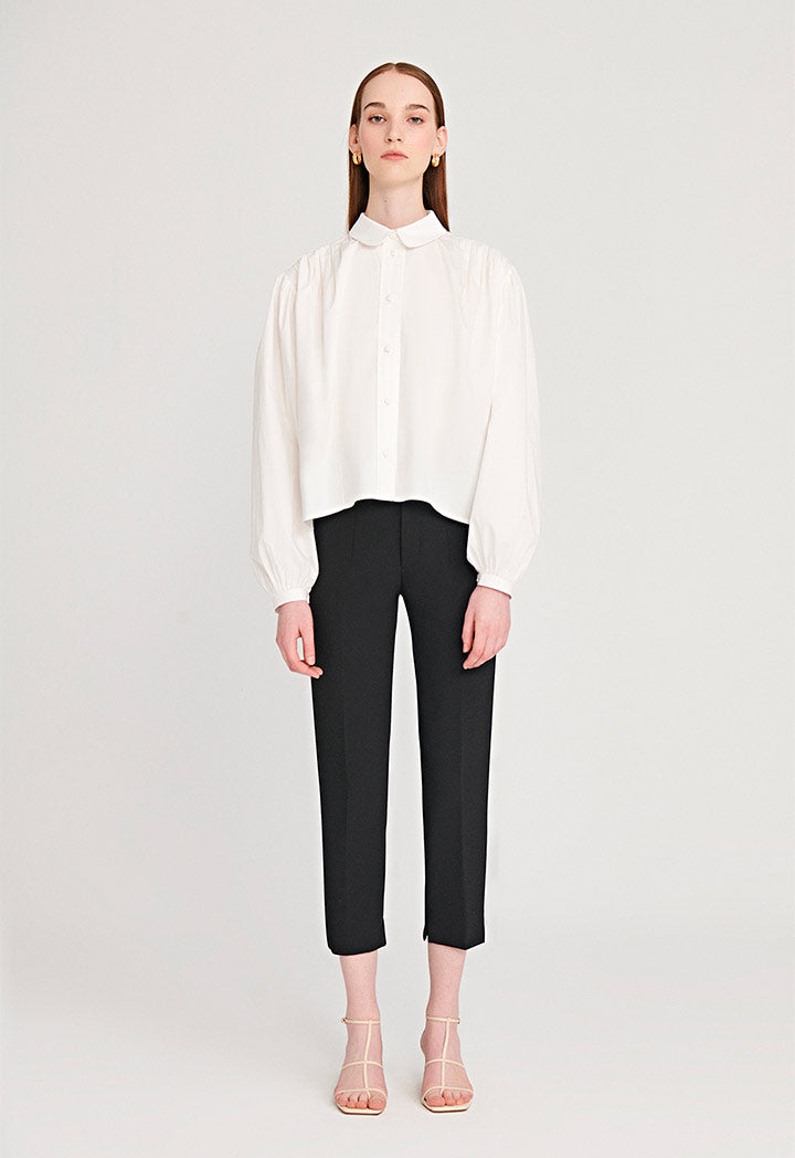 Peter Pan Collar Solid Poplin Shirt