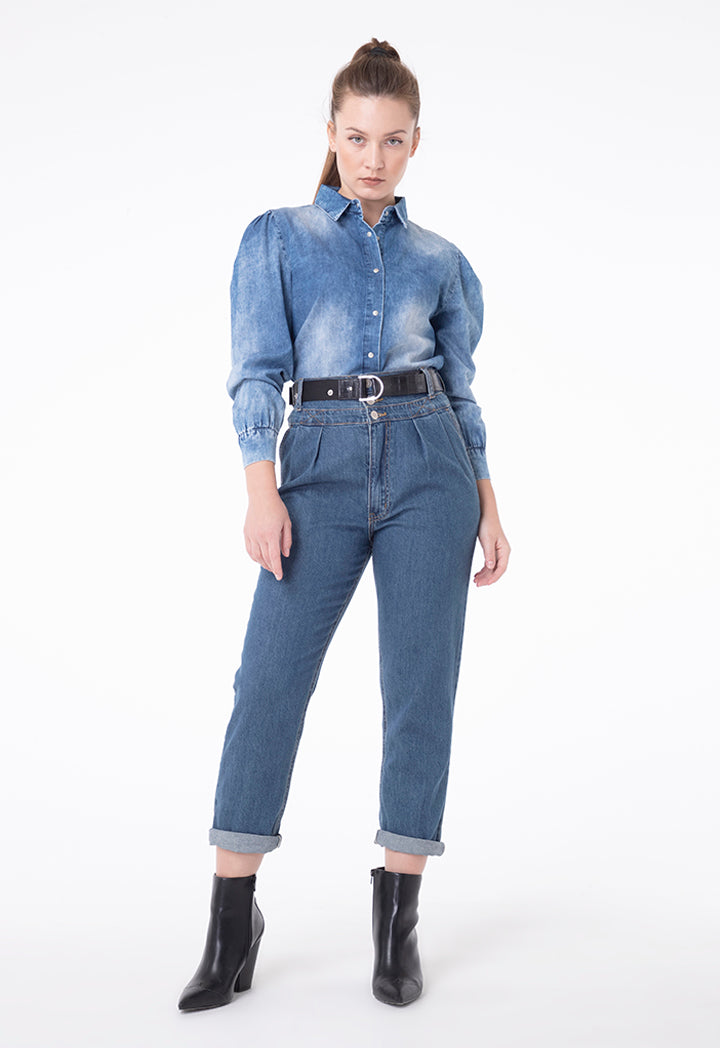 Regular Fit Faded Denim Shirt