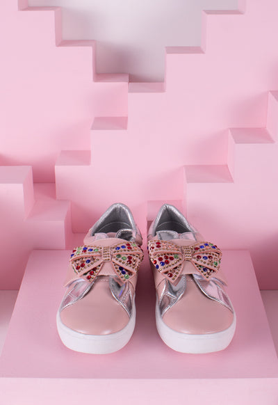 Bow Stud Embellished Sneakers