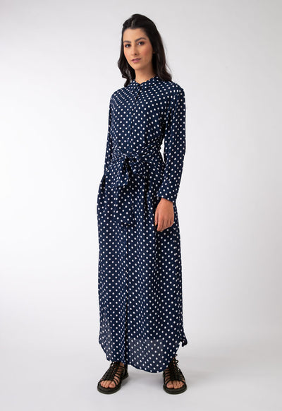 Polka Print Shirt Dress