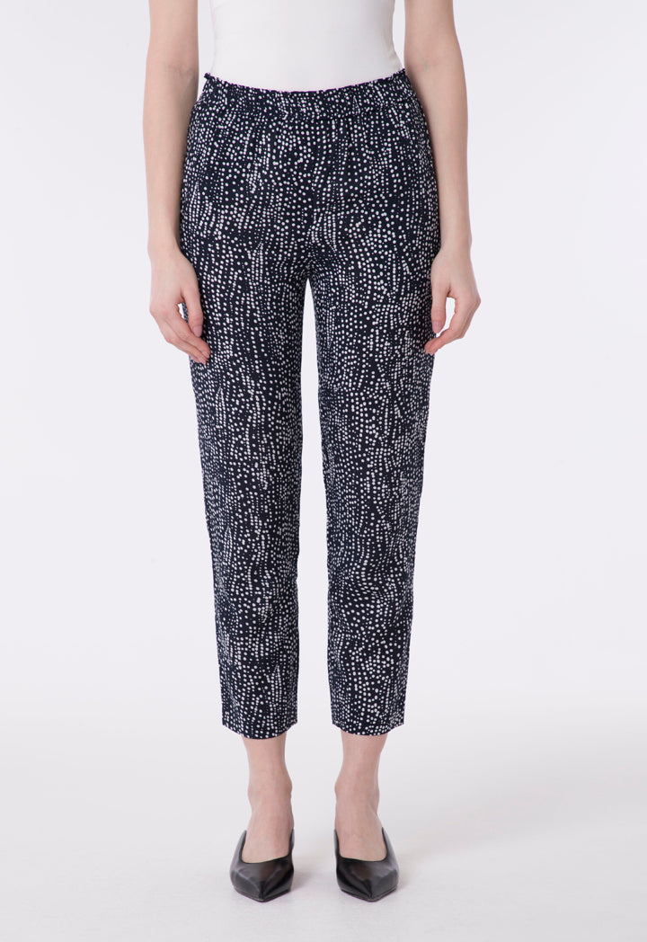 Polka Dot Print Pegged Trouser